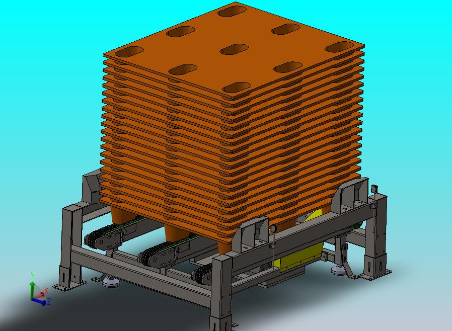 带叉车防撞架的链条输送机