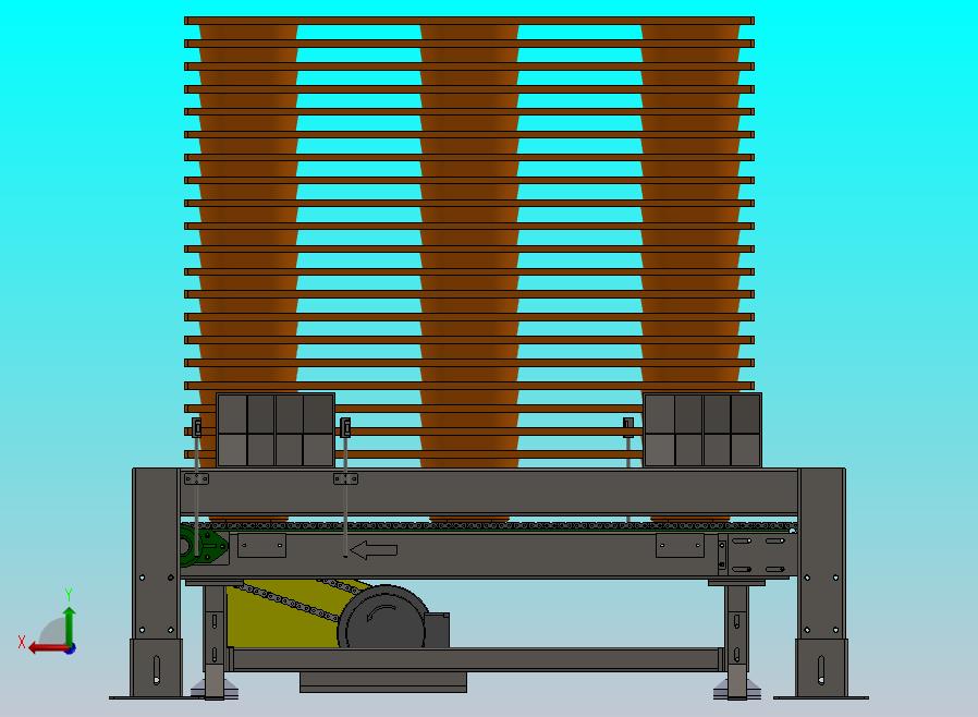 带叉车防撞架的链条输送机