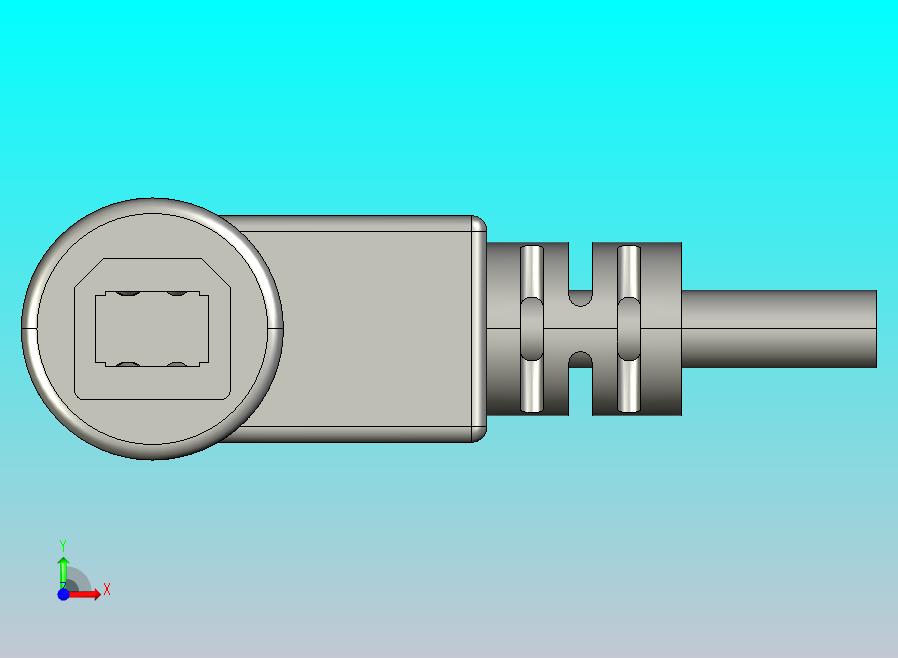 USB Type-B - 公头 - 90°