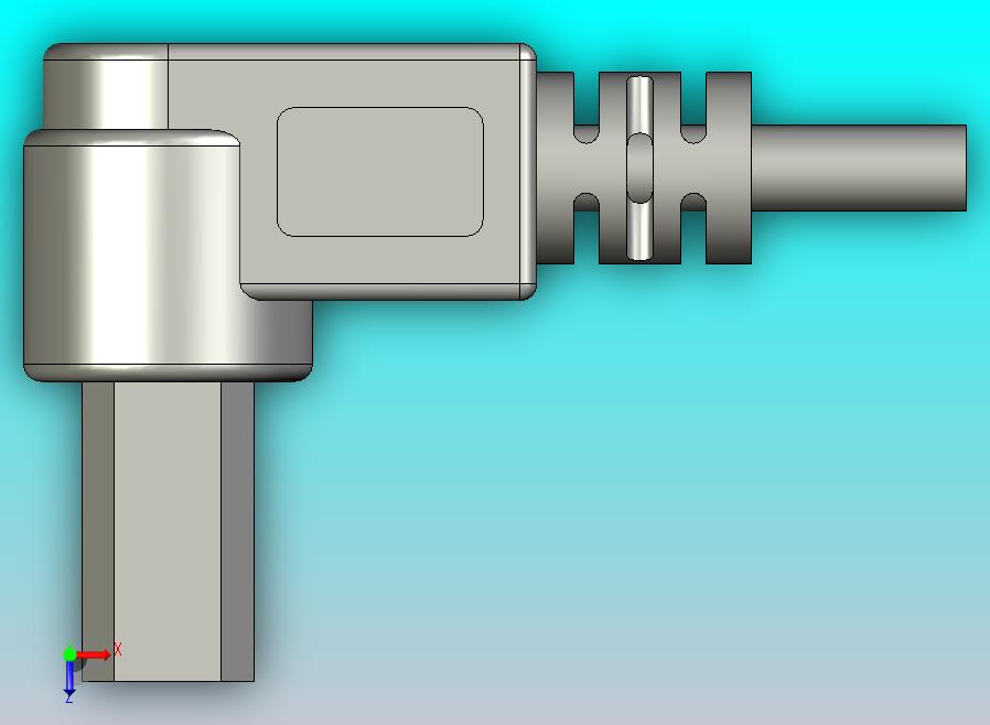 USB Type-B - 公头 - 90°