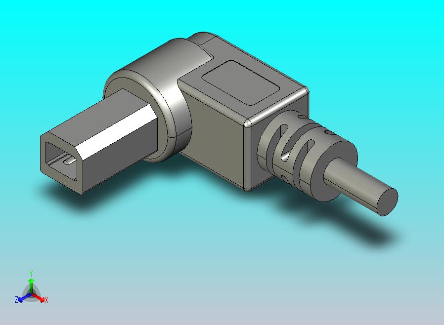 USB Type-B - 公头 - 90°