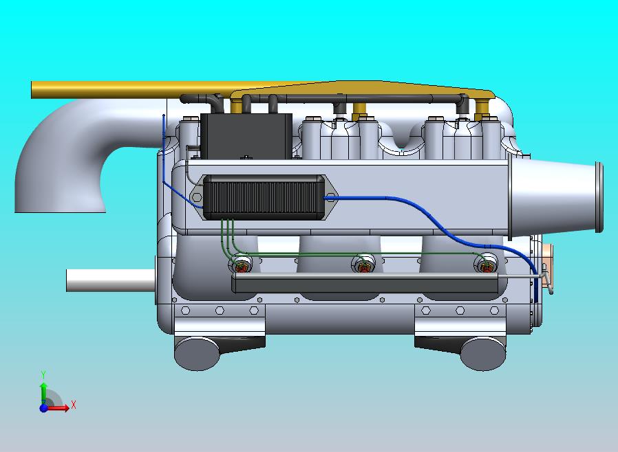 1400 CC 180 HP 内联 2 周期船舶发动机