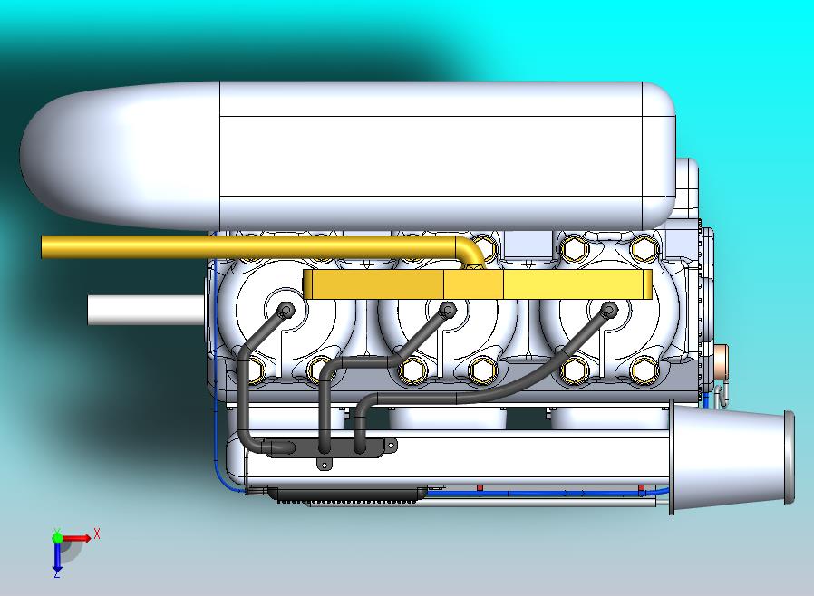 1400 CC 180 HP 内联 2 周期船舶发动机
