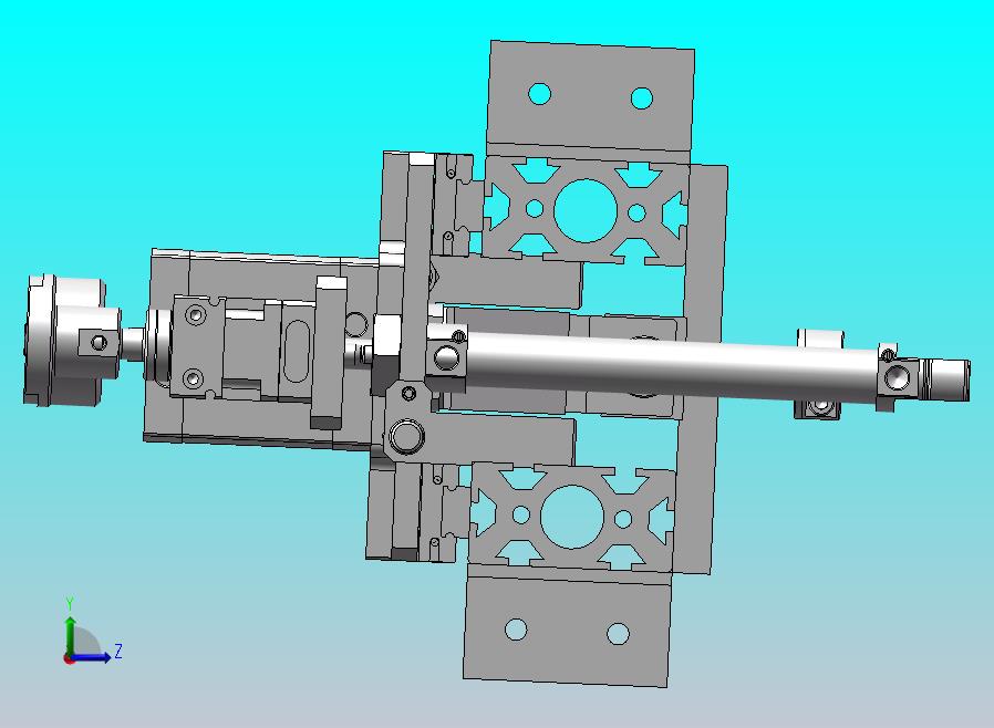 气动三轴+电机旋转机构