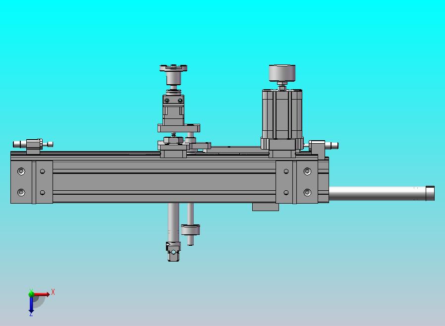 气动三轴+电机旋转机构
