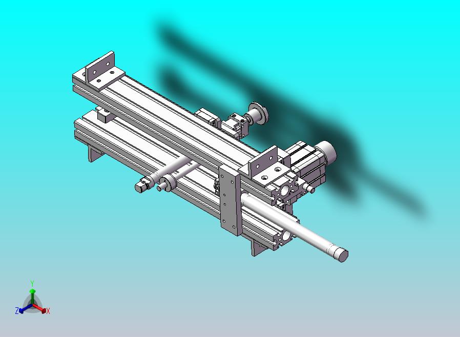 气动三轴+电机旋转机构
