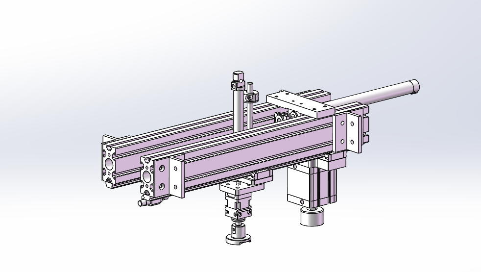 气动三轴+电机旋转机构