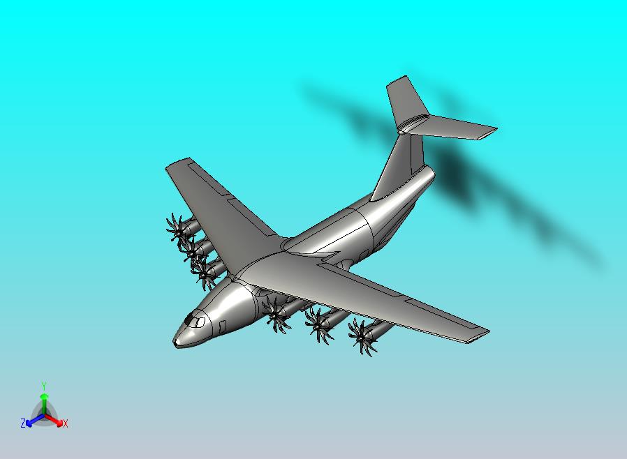 A 480 L大飞机造型3D图纸 STEP格式