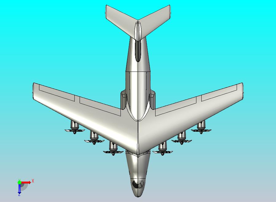 A 480 L大飞机造型3D图纸 STEP格式