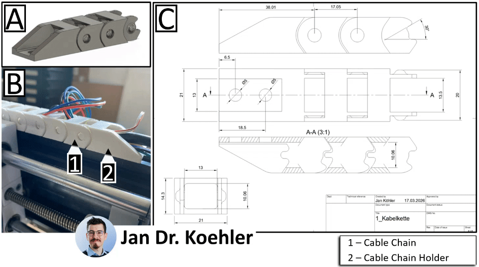 3D 可打印电缆链