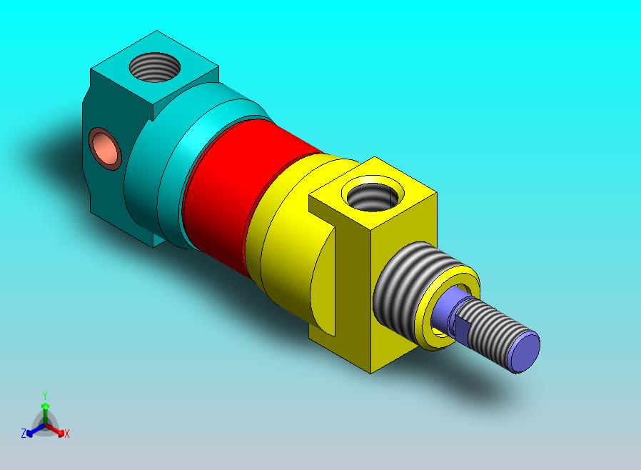气动缸（圆形后部安装）20x8x26毫米