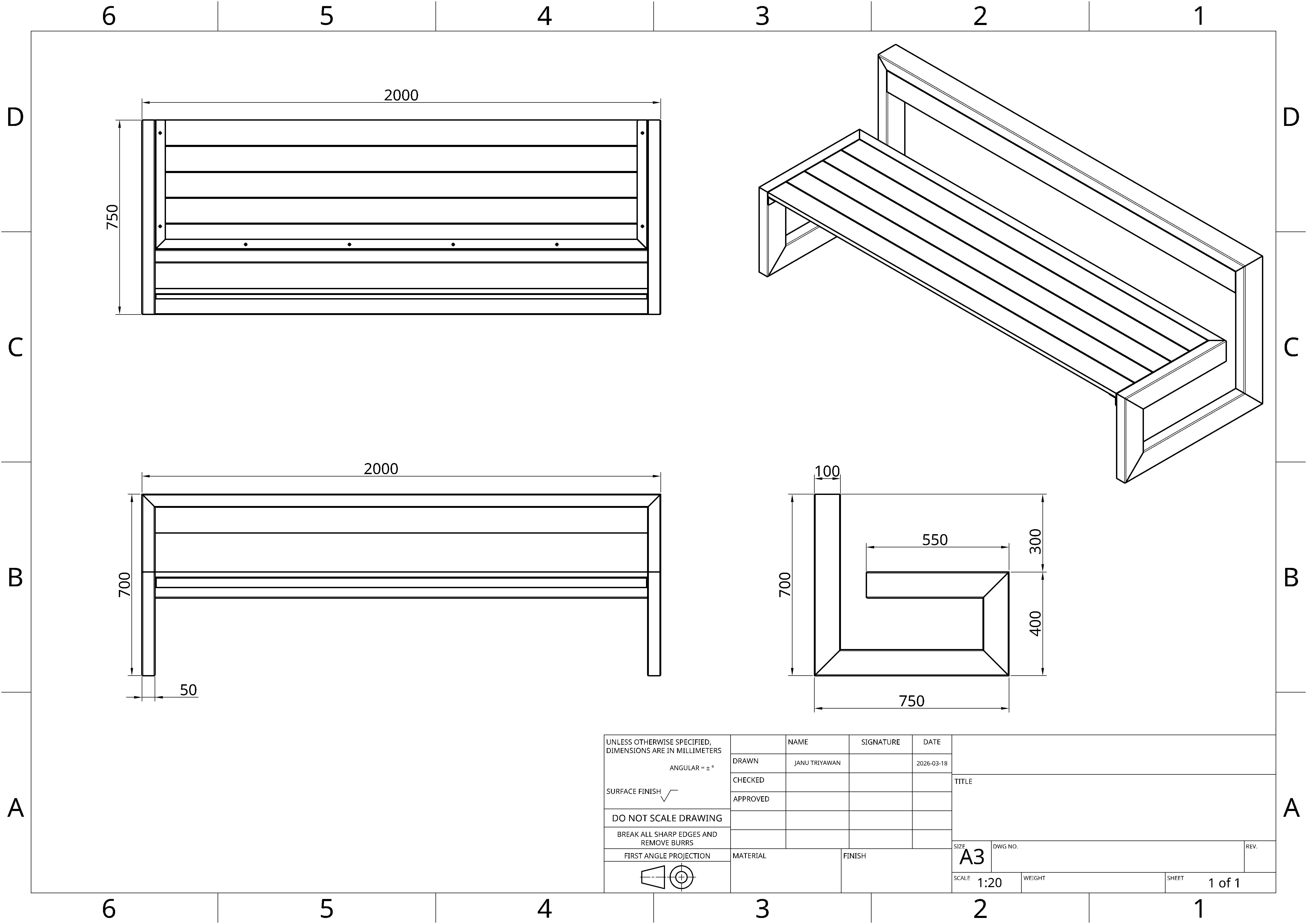 工作台框架 - 空心钢材