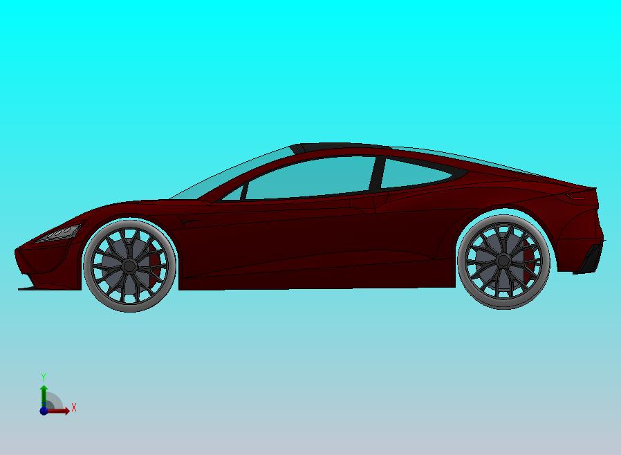 特斯拉跑车 3d机械模型图纸 Solidworks