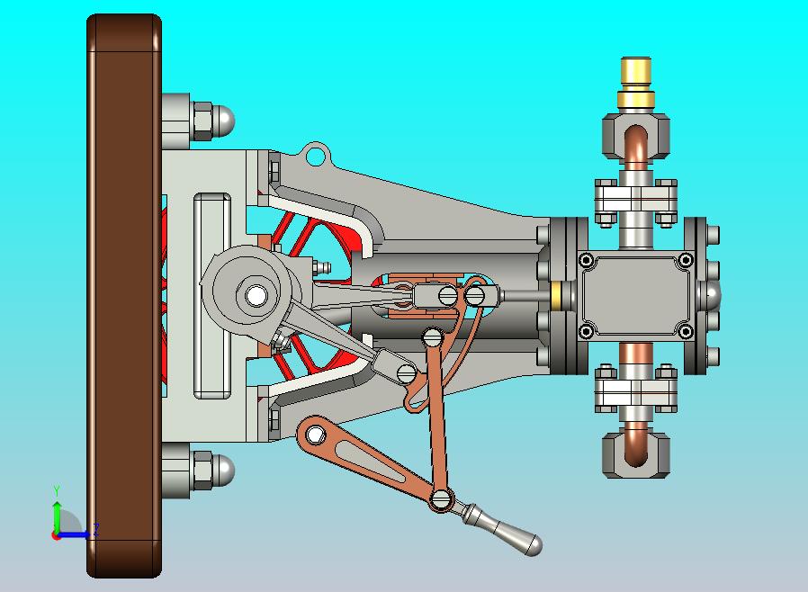 带倒挡的立式双缸蒸汽机