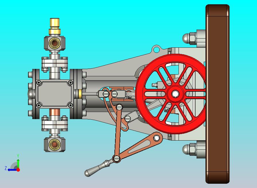 带倒挡的立式双缸蒸汽机
