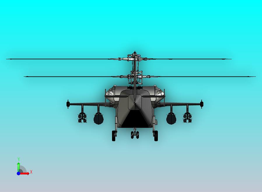 大型直升机航模3D