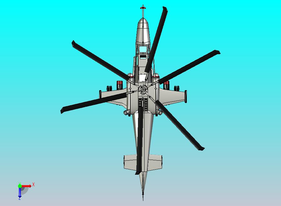 大型直升机航模3D