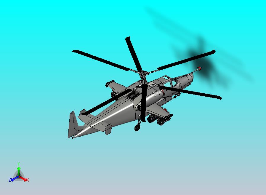 大型直升机航模3D