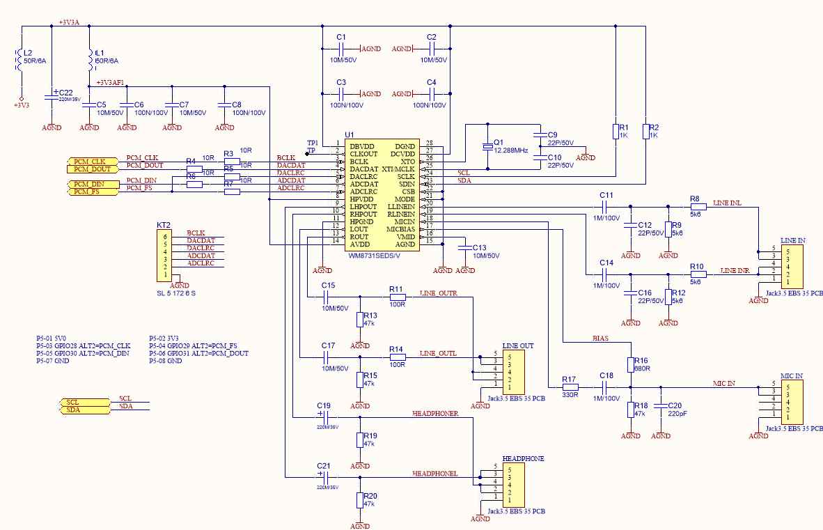 音频编解码器 WM8731