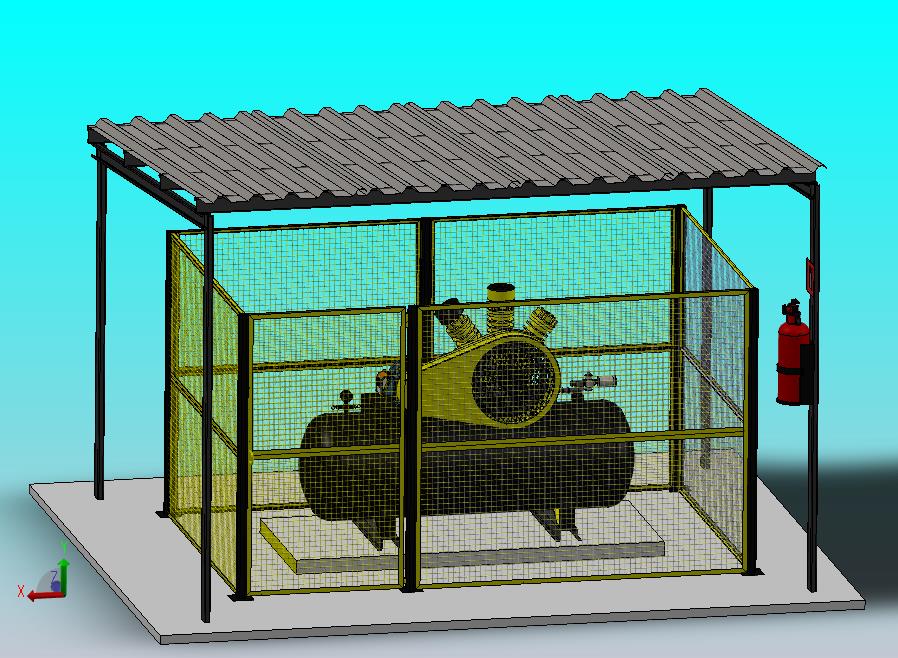 带安全围栏的空气压缩机