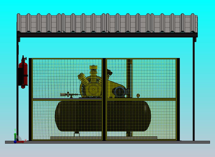 带安全围栏的空气压缩机