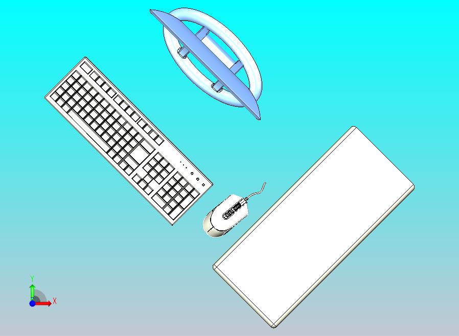 电脑四件套三维模型设计