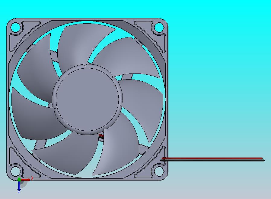 带流量分析的 75 mm PC 风扇