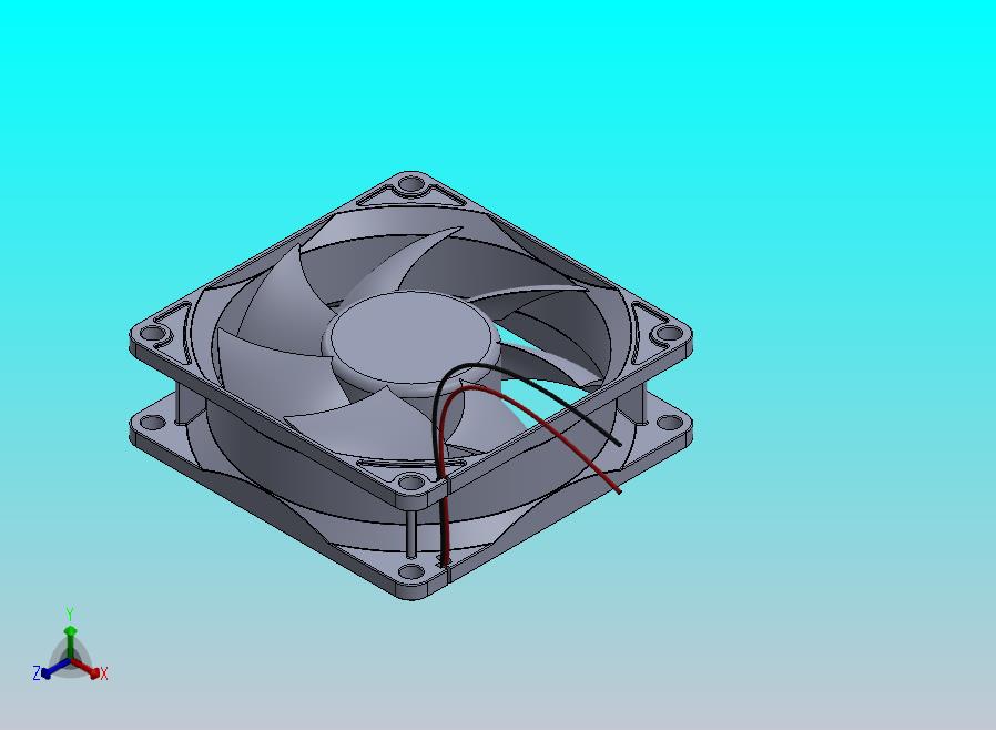 带流量分析的 75 mm PC 风扇