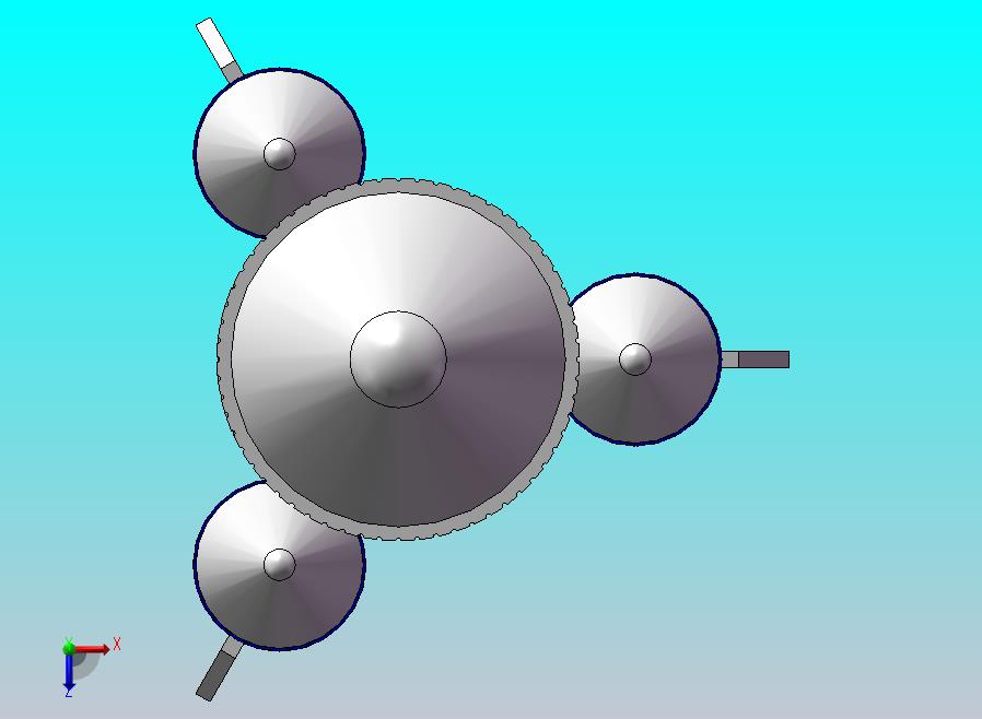 火箭笔帽建模轴侧视图