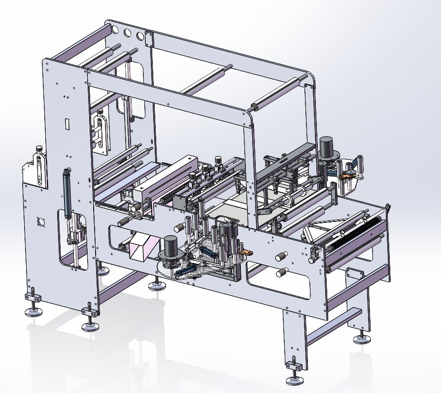 三边封制袋机中段，含裁切、热封，两边放料