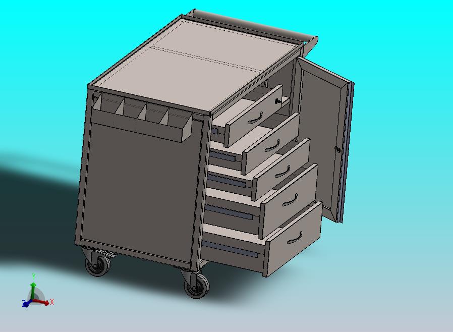 五抽屉工具柜