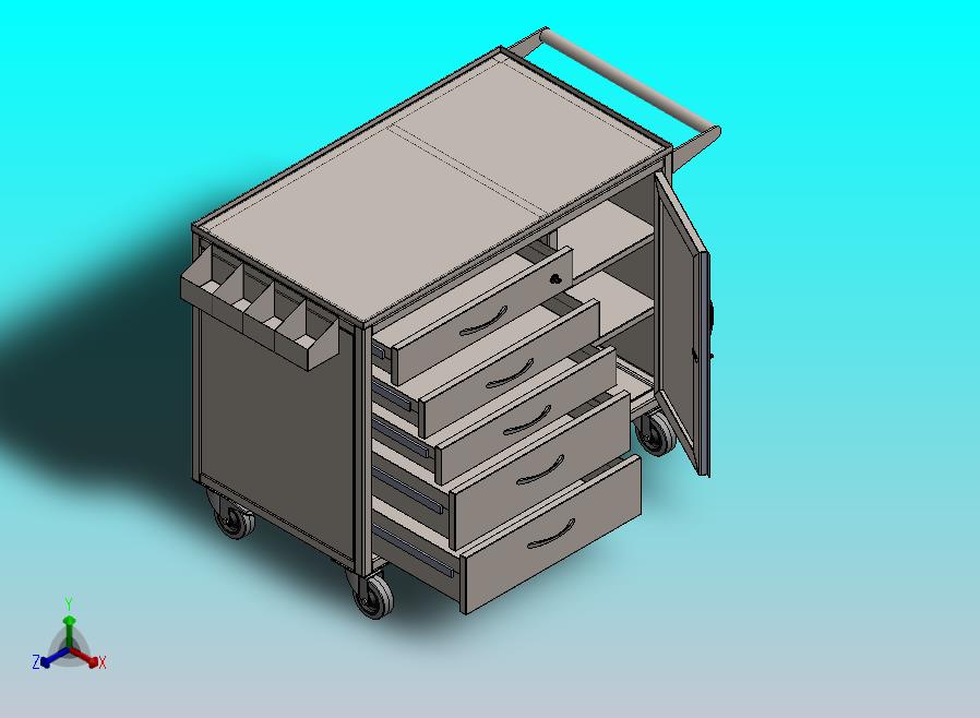 五抽屉工具柜