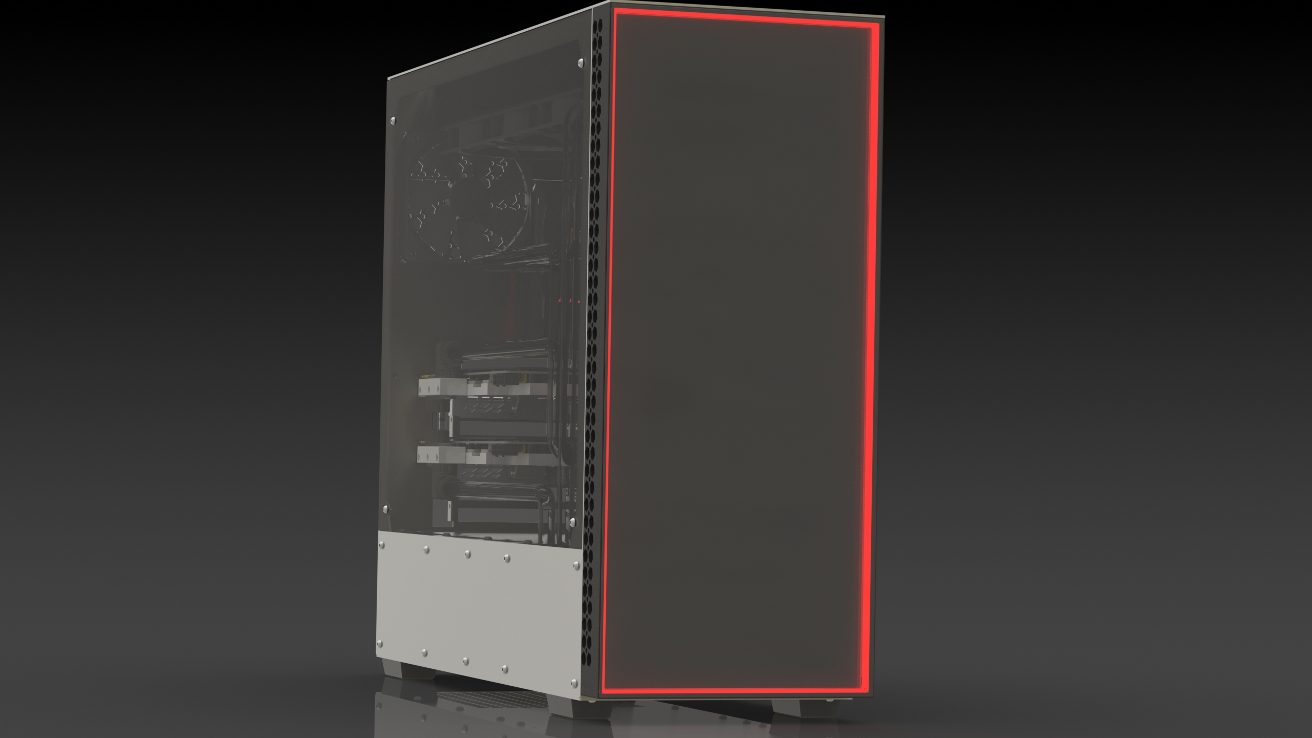 电脑机箱e-ATX电脑主机机箱钣金完整模型图