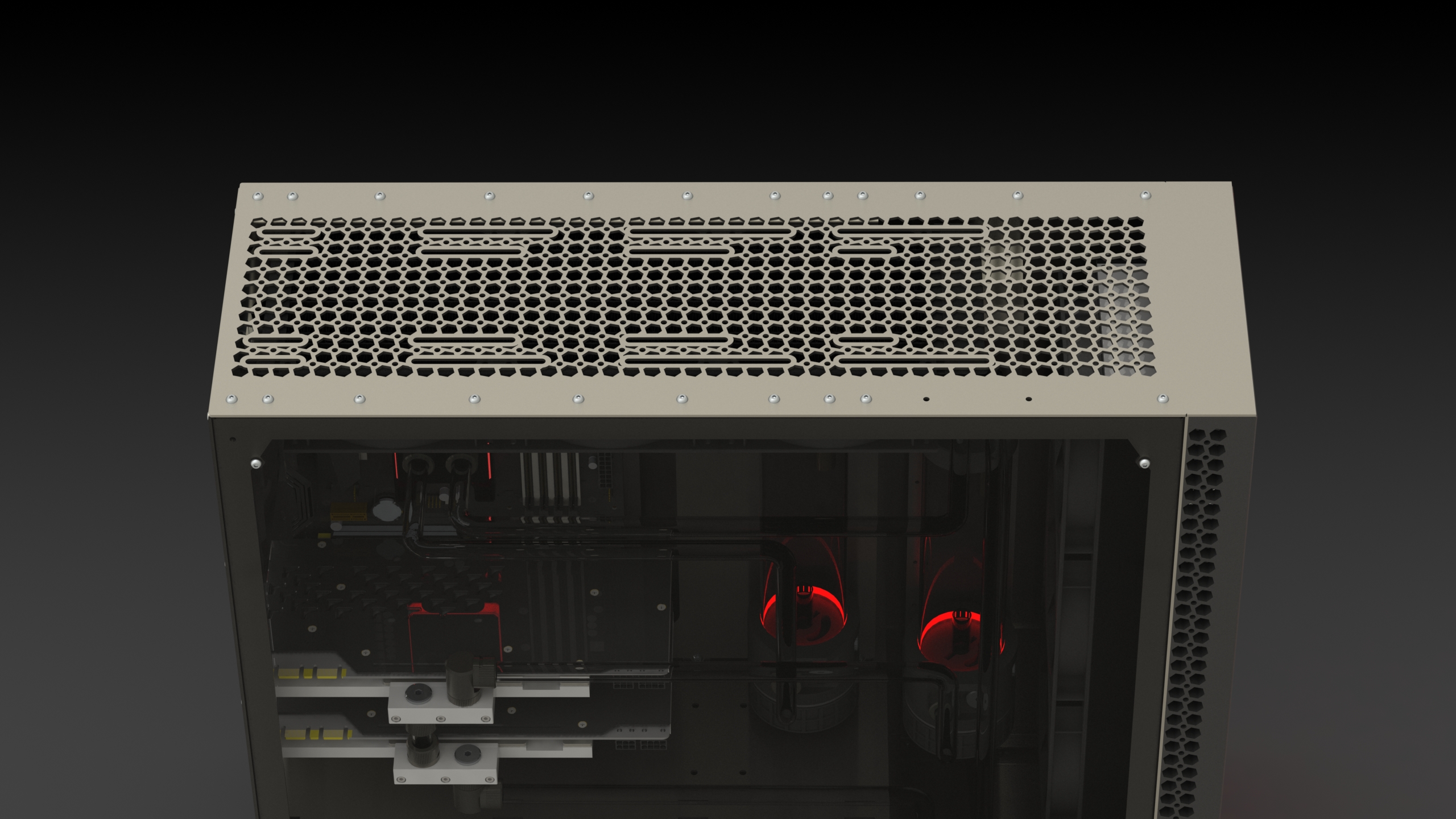 电脑机箱e-ATX电脑主机机箱钣金完整模型图