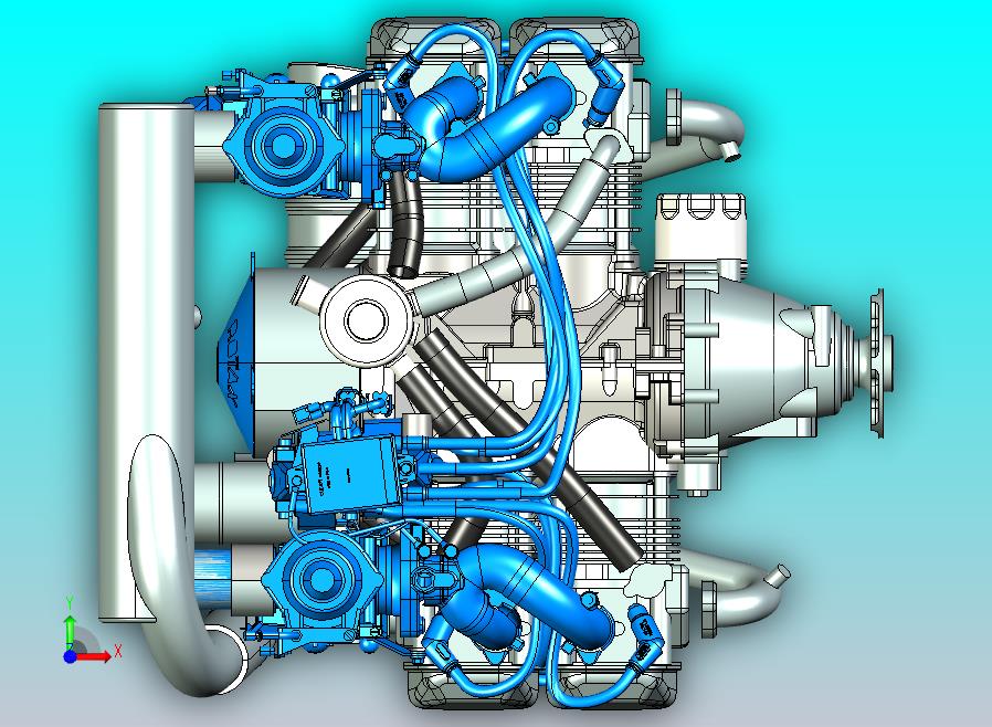 大马力拖拉机发动机模型