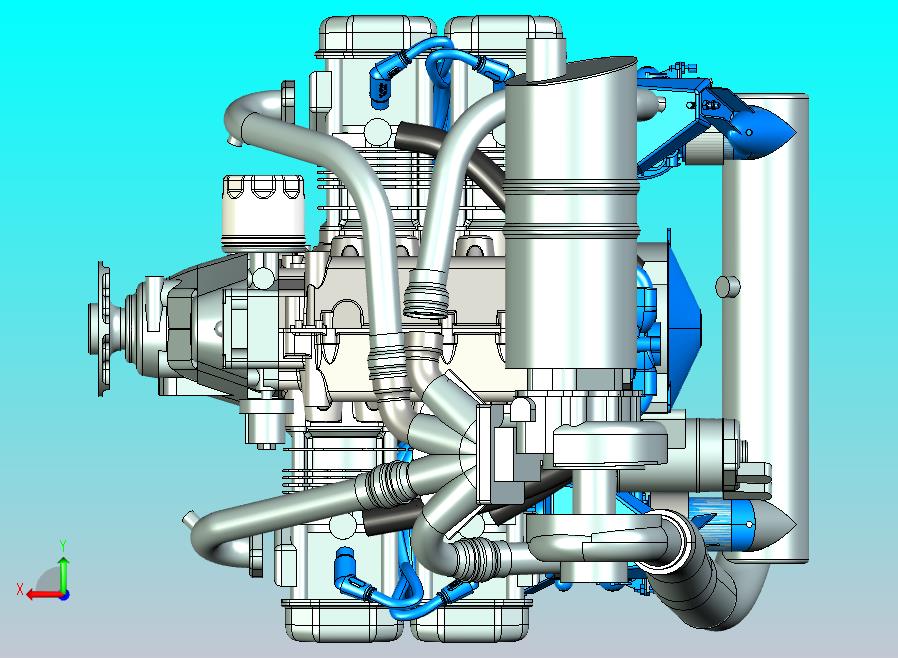 大马力拖拉机发动机模型