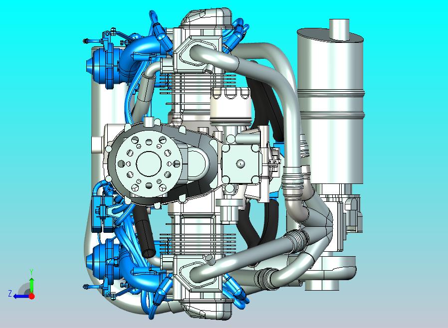 大马力拖拉机发动机模型