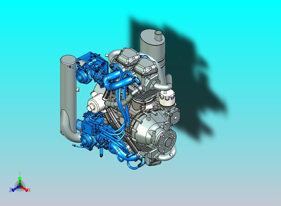 大马力拖拉机发动机模型