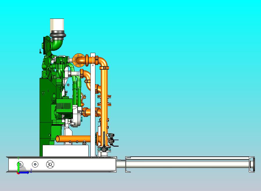 大型发动机水冷管路装置模型