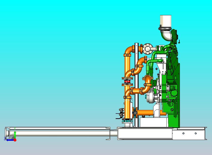 大型发动机水冷管路装置模型
