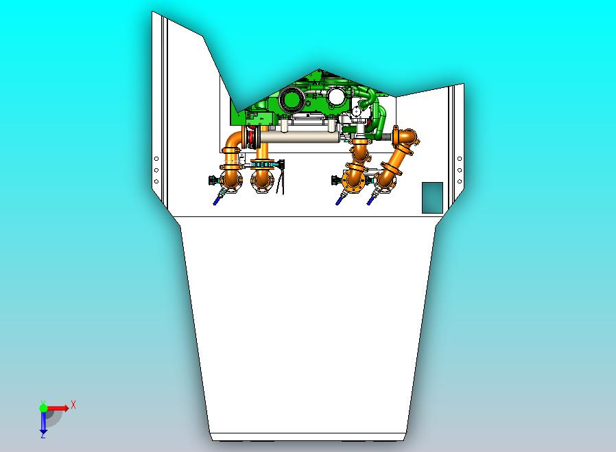 大型发动机水冷管路装置模型