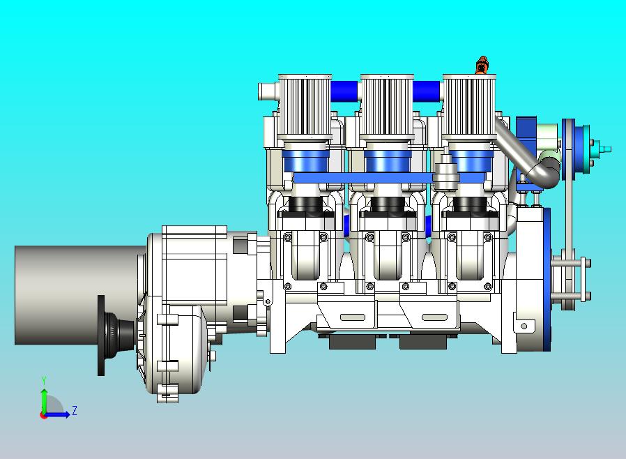 三缸汽油发动机结构模型