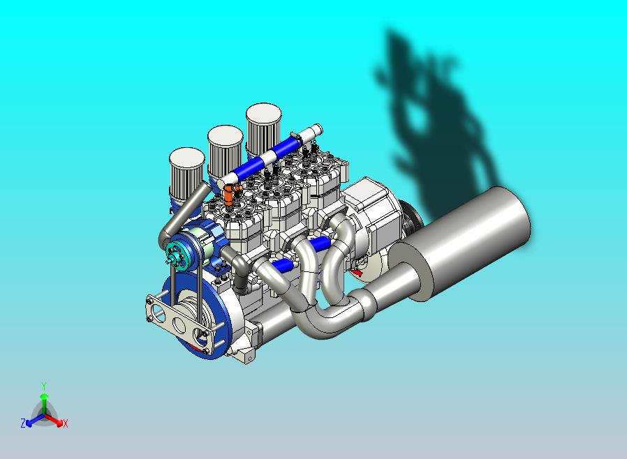 三缸汽油发动机结构模型