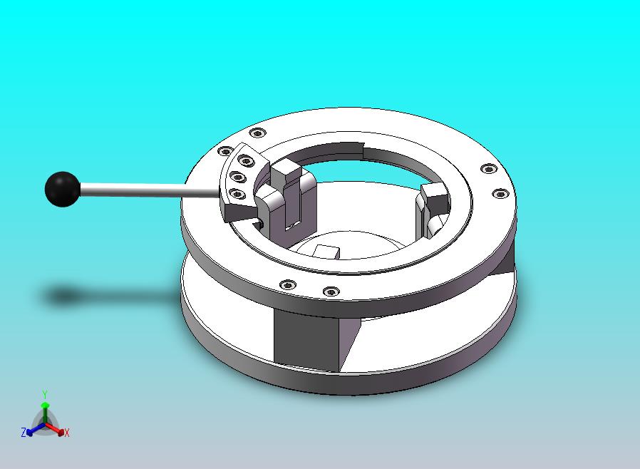 偏心轮式夹紧夹具sw+cad