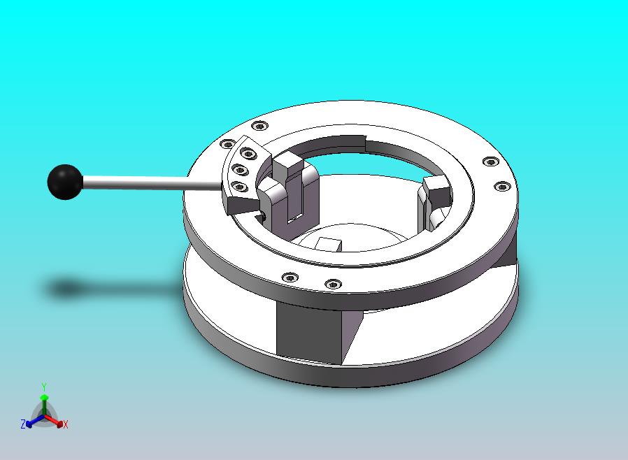 偏心轮式夹紧夹具sw+cad