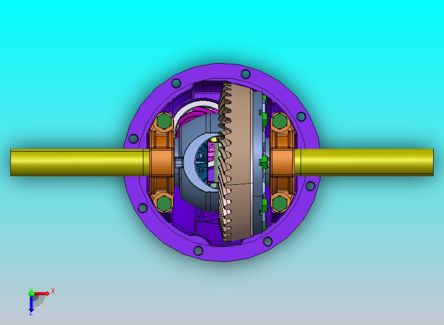 锥齿轮式差速器sw,cad