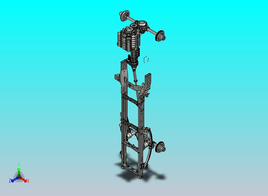 货运卡车底盘3D模型