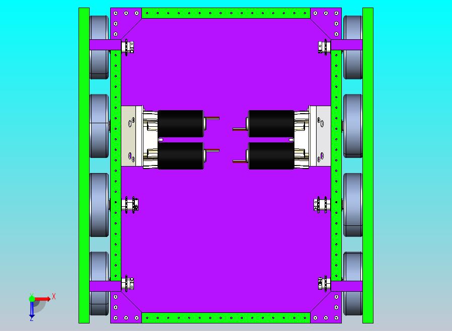 8轮变速驱动机器人车底盘