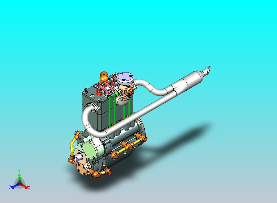 汽油发动机3D模型