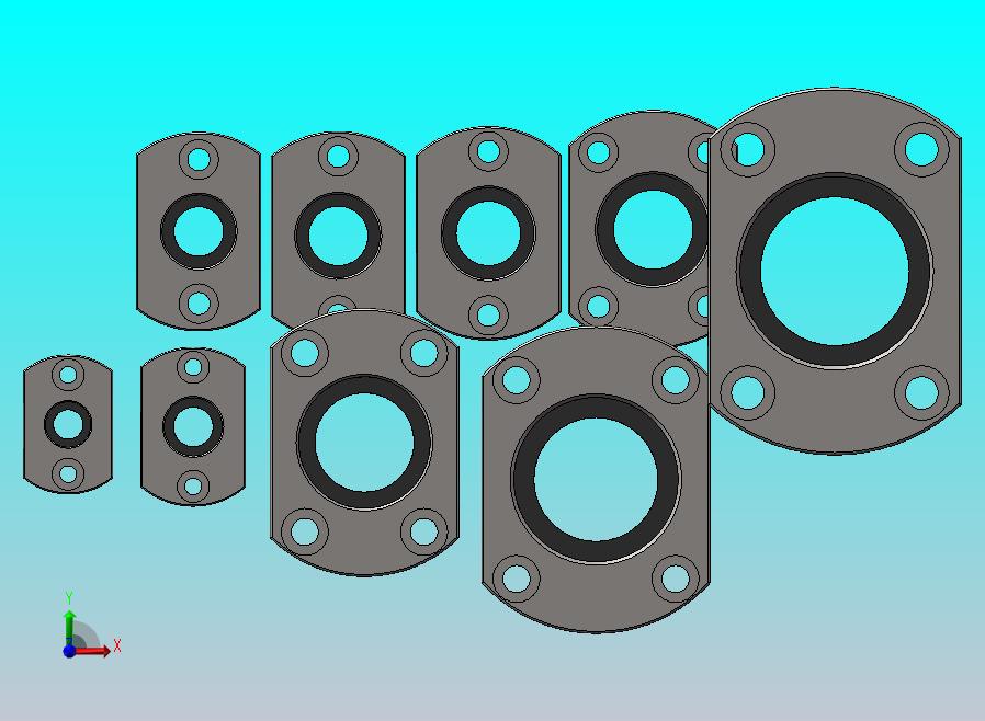 LMH双切边法兰直线轴承UU 9款